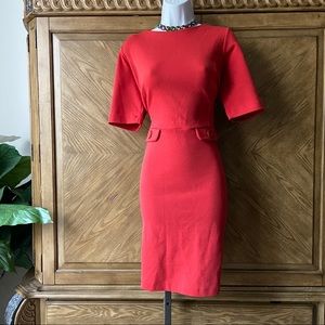 Boden Bright Orange Cotton Knit Sheath Dress